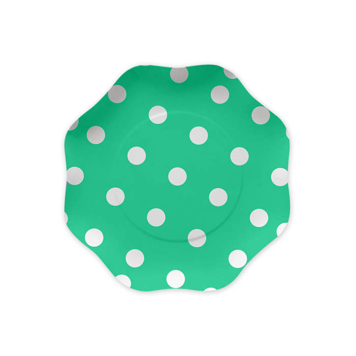 PIATTI 18 CM POIS VERDE ACQUAMARINA (TIFFANY)